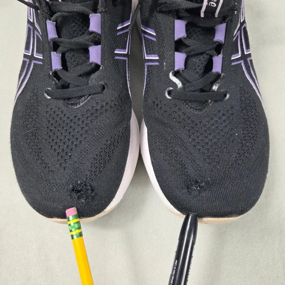 ASICS Gel-Nimbus 26 Womens Running Shoes Black Purple 1012B601 Size 7.5